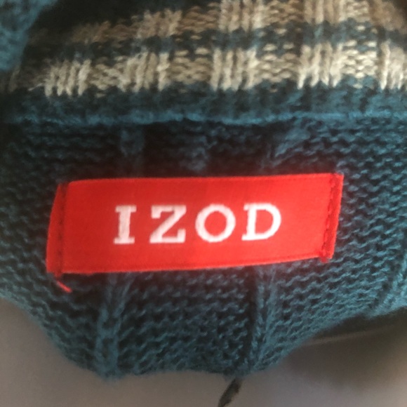 IZOD half zip pullover blue sweater Mens Large - Picture 4 of 8